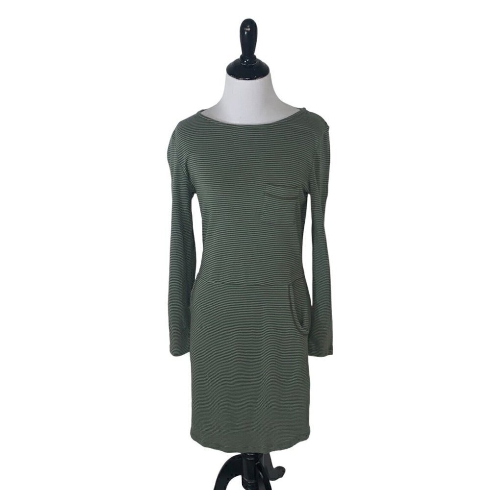 Synergy Organic Women's M Medium Sheath Dress Striped Organic Cotton Stretchy